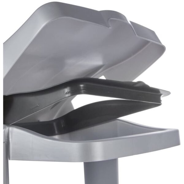 Papelera vertical Soporte para Bolsas de Basura con Compartimento de Almacenaje, 60-120 l, Ole, Plateado - Imagen 4