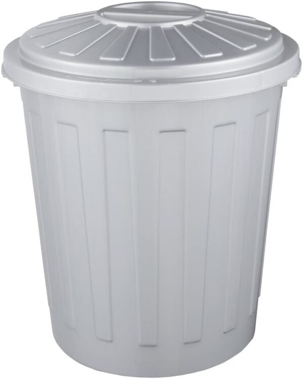 Cubo de basura / papelera polivalente con tapa cerrable, Pequeño, Plástico resistente (PP), 7 l, Mats, Plateado - Imagen 2