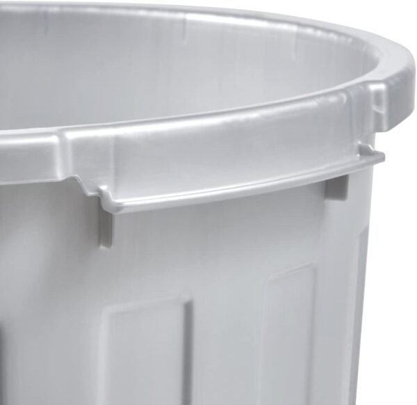 Cubo de basura / papelera polivalente con tapa cerrable, Pequeño, Plástico resistente (PP), 7 l, Mats, Plateado - Imagen 4