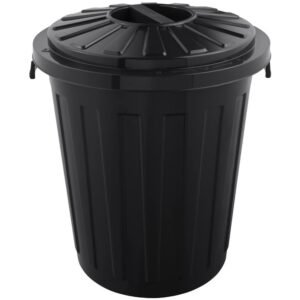 Cubo de basura / papelera polivalente con tapa cerrable, Grande, Plástico resistente (PP), 23 l, Mats, Grafito