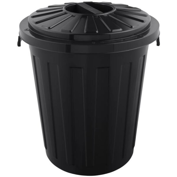Cubo de basura / papelera polivalente con tapa cerrable, Grande, Plástico resistente (PP), 23 l, Mats, Grafito