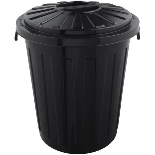 Cubo de basura / papelera polivalente con tapa cerrable, Grande, Plástico resistente (PP), 23 l, Mats, Grafito - Imagen 2