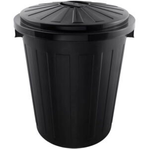 Cubo de basura / papelera polivalente con tapa cerrable, Muy grande, Plástico resistente (PP), 50 l, Mats, Grafito