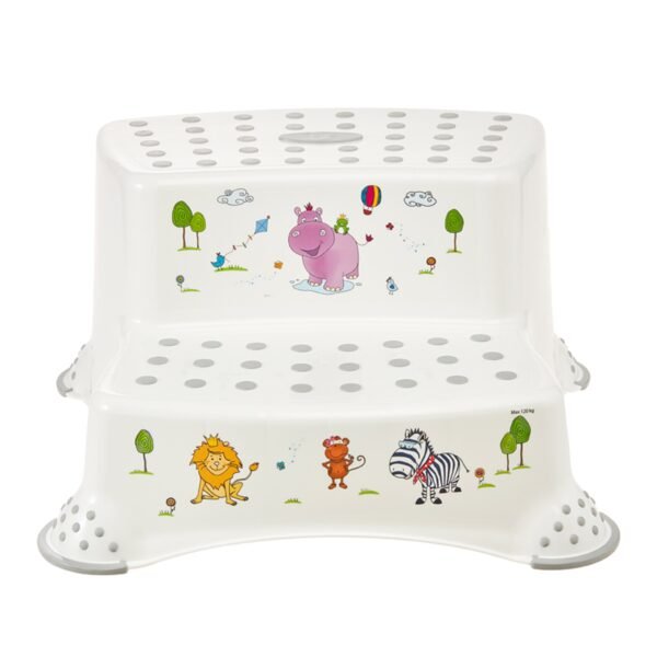 Igor Taburete-Escalera de 2 peldaños, Hippo Blanco, 40 x 37 x 21 cm - Imagen 4