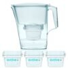 Jarra aqua optima liscia blanca con capacidad total de 2,5 l con 3 filtros evolve +