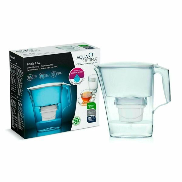 Jarra aqua optima liscia blanca con capacidad total de 2,5 l con 3 filtros evolve + - Imagen 2