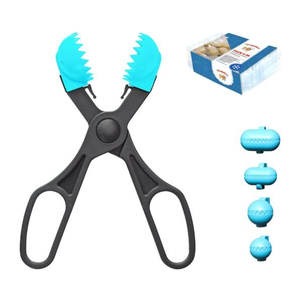 Pack utensilio multiusos con 4 moldes intercambiables color turquesa + 20 bandejas de conservación - La croquetera: patentado y fabricado en España - Imagen 2