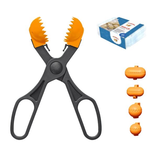 Pack utensilio multiusos con 4 moldes intercambiables color naranja + 20 bandejas de conservación - La croquetera: patentado y fabricado en España - Imagen 2
