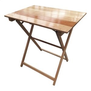 Velador de haya plegable con tablillas 70x70 barniz