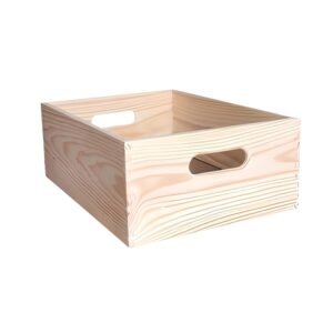 Caja de almacenaje apilable pino macizo 60x40x15cm