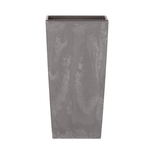 Pack 3 macetas altas Prosperplast (11,4/26,6/49 litros) Urbi Square Effect de plastico en color gris claro con deposito. - Imagen 2