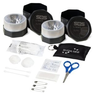 Set 2 unidades SOS LIGHT - luz de emergencia, señal v16 de preseñalización de peligro, homologada DGT V16 - en estuche - autónoma o conexión a toma de