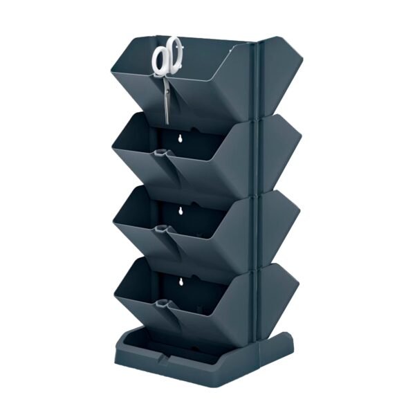 Pack 2 maceteros verticales Prosperplast Mini Cascade de plastico en color antracita 19,5 (largo) x 11,4 (ancho) x 47,5 (alto) cm con 2 tijeras de jar
