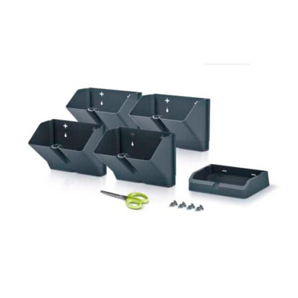 Pack 2 maceteros verticales Prosperplast Mini Cascade de plastico en color blanco 19,5 (largo) x 11,4 (ancho) x 47,5 (alto) cm con 2 tijeras de jardin - Imagen 4