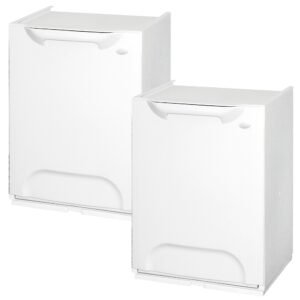 Pack de 2 papeleras de reciclaje en polipropileno color blanco, con depósito en el interior 40 L totales