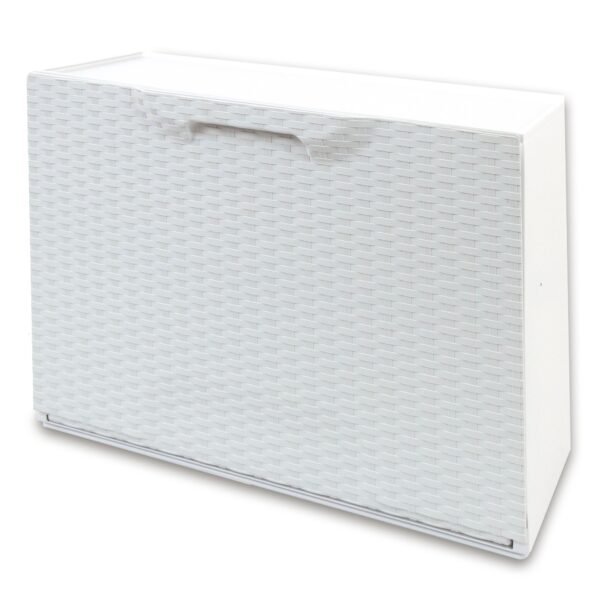 Pack de 2 zapateros en polipropileno color blanco ACABADO RATTAN - Imagen 4
