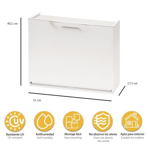 Pack de 2 zapateros en polipropileno color blanco - Imagen 2