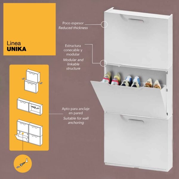 Pack de 2 zapateros en polipropileno color marron - Imagen 3