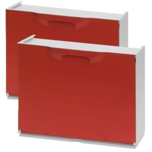 Pack de 2 zapateros en polipropileno color rojo