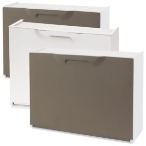 Pack de 3 zapateros color marron y zapatero en color blanco de polipropileno