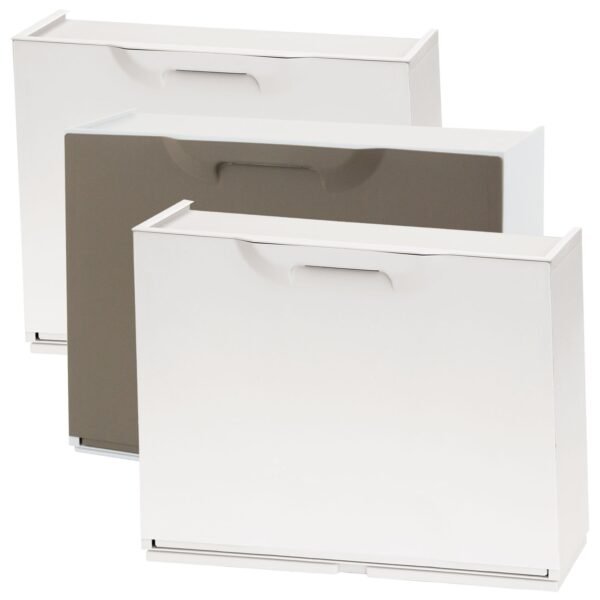 Pack de 3 zapateros color blanco y zapatero en color marron de polipropileno
