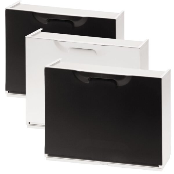 Pack de 3 zapateros color negro y zapatero en color blanco de polipropileno