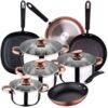 Bateria de cocina 8 piezas SAN IGNACIO Premium Nona de acero inoxidable con juego de sartenes (20/24/28 cm) y grill 28 cm SAN IGNACIO Moma en aluminio