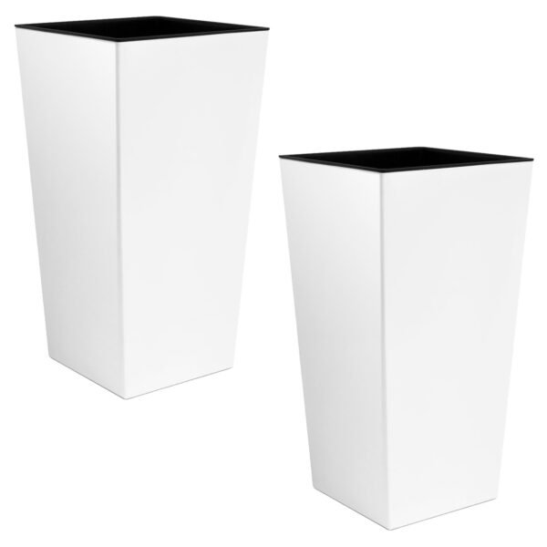 2x Maceta alta Urbi 2 litros, de plastico, 12,6 x 12,6 x 20 cm en color Blanco