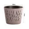 3x Maceta redonda de plastico Sandy Round en color mocca 12 (largo) x 12 (ancho) x 11,1 (alto) cm - Imagen 2