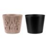 3x Maceta redonda de plastico Sandy Round en color mocca 12 (largo) x 12 (ancho) x 11,1 (alto) cm - Imagen 4