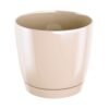 3x Maceta redonda de plastico Coubi Round P en color crema 12 (largo) x 12 (ancho) x 11 (altura) cm - Imagen 3