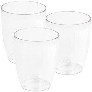 3x Macetero orquídea de plastico Coubi Orchid en color blanco transparente 13,2 (largo) x 13,2 (ancho) x 16 (altura) cm