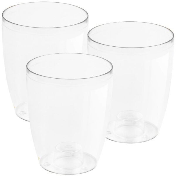3x Macetero orquídea de plastico Coubi Orchid en color blanco transparente 13,2 (largo) x 13,2 (ancho) x 16 (altura) cm