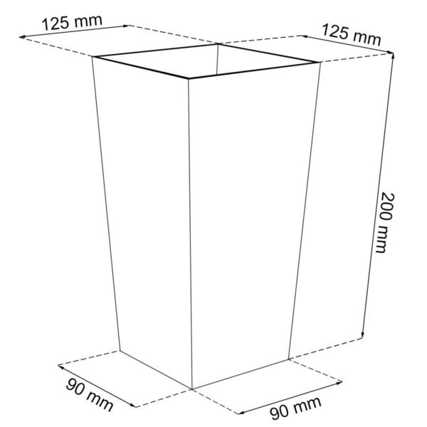 3x Maceta alta Urbi 2 litros, de plastico, 12,6 x 12,6 x 20 cm en color Blanco - Imagen 2