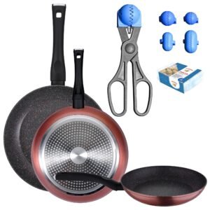 PACK DE 3 SARTENES Ø20/24 y 28 cms + UTENSILIO MULTIUSOS LA CROQUETERA CON 4 MOLDES CON 20 BANDEJAS DE CONSERVACIÓN