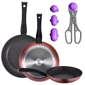 PACK DE 3 SARTENES Ø20/24 y 28 cms + UTENSILIO MULTIUSOS LA CROQUETERA CON 4 MOLDES