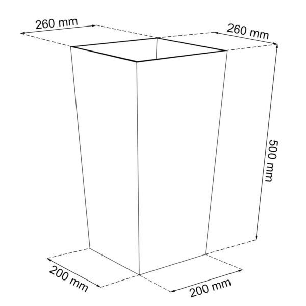 2 unidades de macetero zanvic urbi 26,6 litros de plástico fower pot con interior liner 27 x 27 x 50 cm blanco - Imagen 3