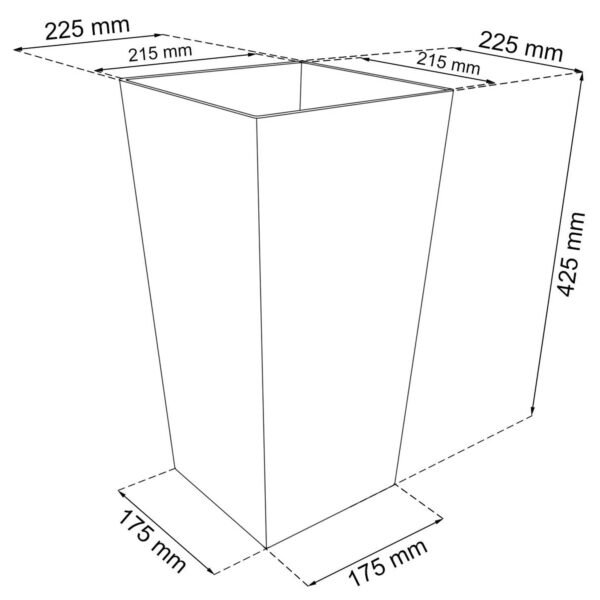 2 unidades de maceta rato de 26,6 litros con inserto 26,5 x 26,5 x 50 cm en color antracita - Imagen 3
