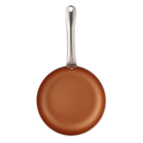 Set 5pc sartenes (con tapa) aluminio prensado inducción con Set 3pc utensilios de cocina silicona madera - Imagen 4