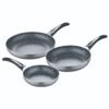 Set 3pc sarten (16+20+24cm) aluminio prensado, inducción, negra soul marble con Set 4pc cuchillos acero inoxidable - Imagen 2