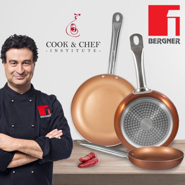 SET 3 SARTENES 20,24,28 AL PRENS PROFESSIONAL CHEF COPPER PLUS BG - Imagen 3