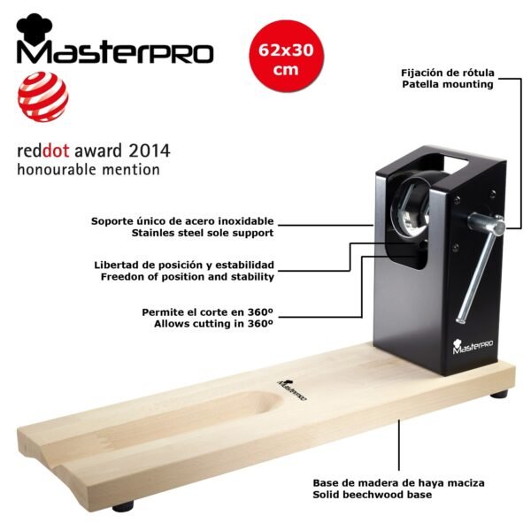 JAMONERO 62,5X19,5X3,2CM MASTERPRO - Imagen 3