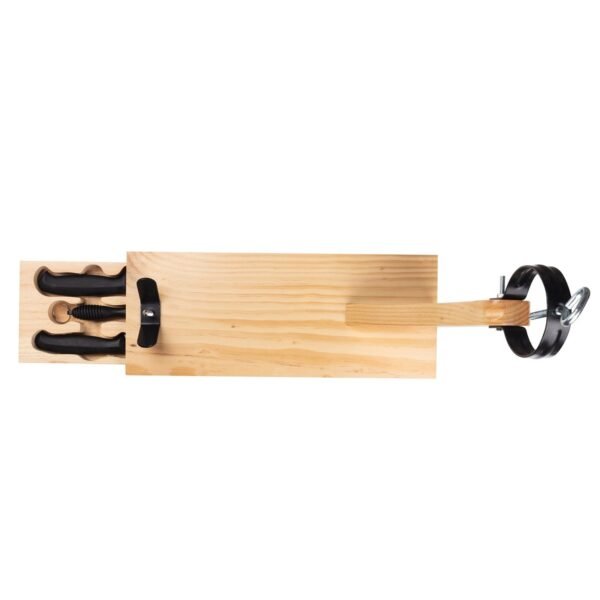 Set jamonero con cajonera, con chaira y cuchillo - Imagen 3