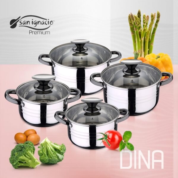 Bateria 8pc acero inoxidable apta para inducción Colección San Ignacio PremiuDINA - Imagen 2