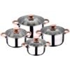 Bateria 8pc acero inoxidable apta para inducción Colección San Ignacio PremiuNONA