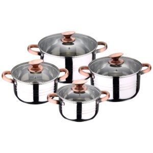 Bateria 8pc acero inoxidable apta para inducción Colección San Ignacio PremiuNONA