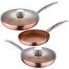 Set 5pc sartenes Ø20Ø24Ø28 (con tapa) aluminio prensado inducción Optimum Copper