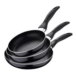 Set 3pc sartenes (16,20,24cm) aluminio prensado  alu, apto para inducción Navy black