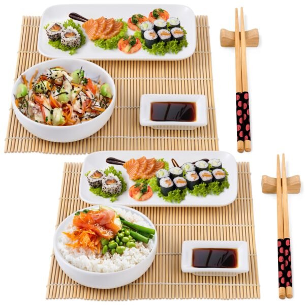 Set sushi de 12 piezas (porcelana + bambu + madera) Bergner colección Foodies - Imagen 2