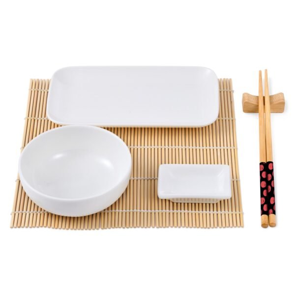 Set sushi de 12 piezas (porcelana + bambu + madera) Bergner colección Foodies - Imagen 4